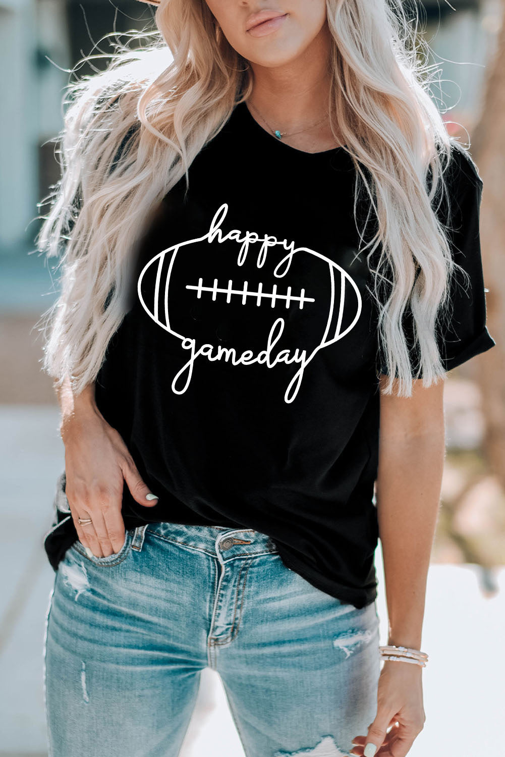 HAPPY GAMEDAY Graphic T-Shirt-Jewearrings