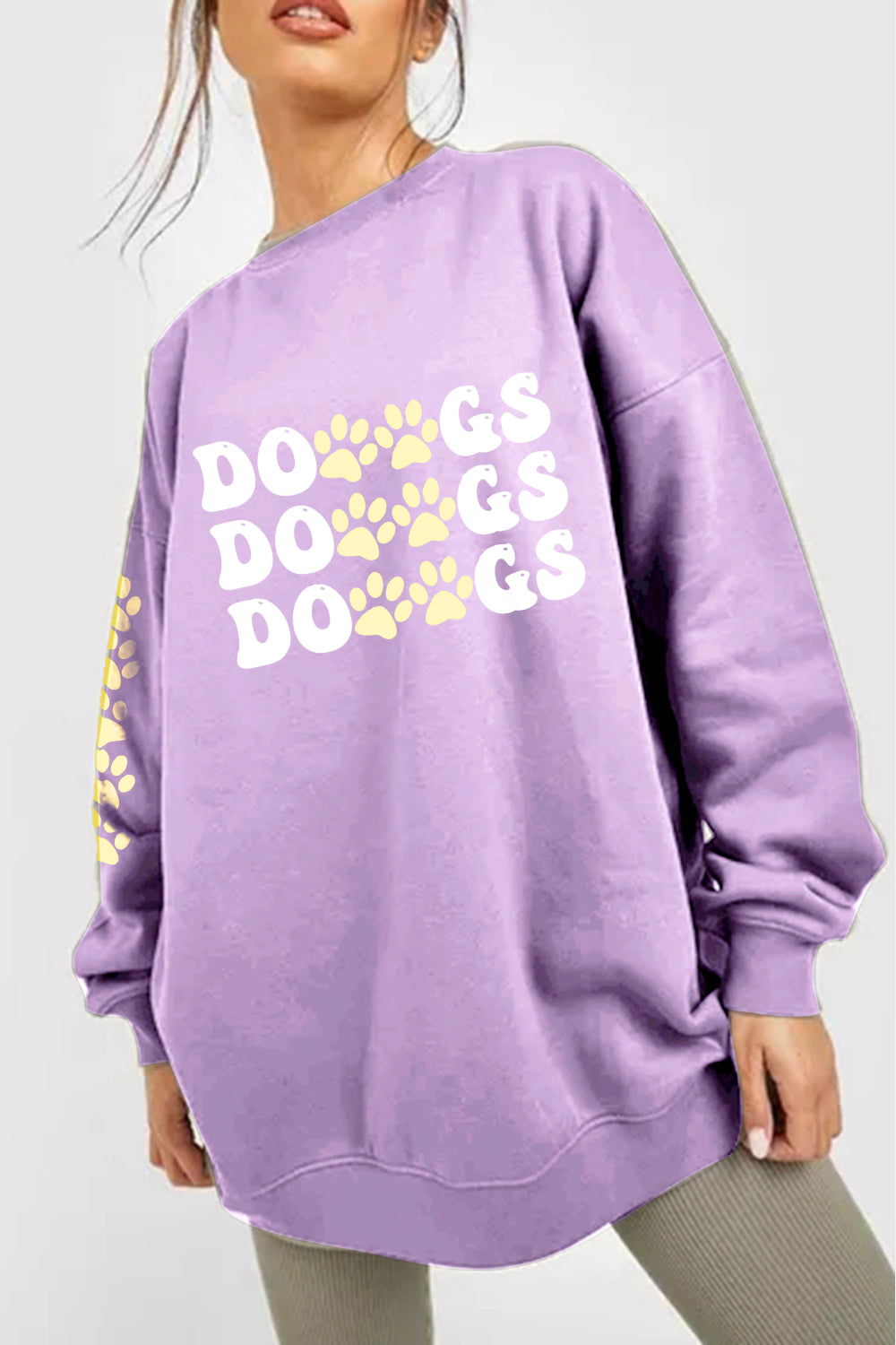 Simply Love Simply Love Full Size Round Neck Dropped Shoulder DOGS Graphic Sweatshirt-Jewearrings