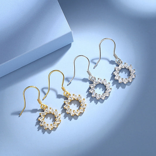 Sterling Silver S925 Circle Shape Earrings-Jewearrings