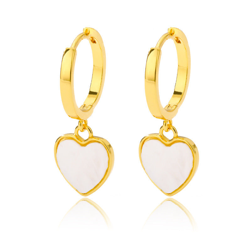 Heart-shaped Ear Clip Round Ring Earrings-Jewearrings