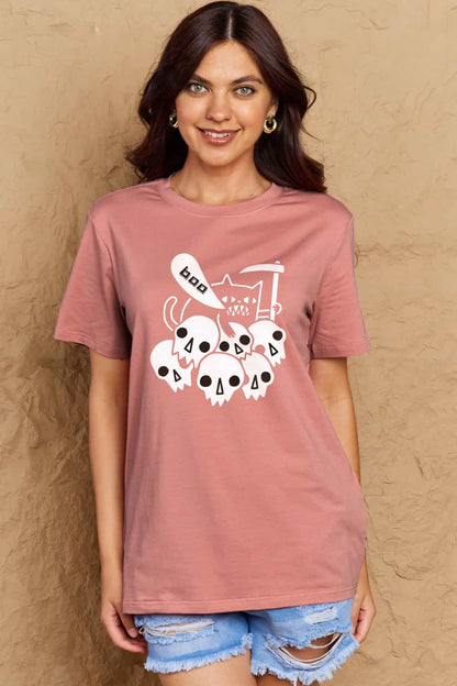 Simply Love Full Size Graphic BOO Cotton T-Shirt-Jewearrings