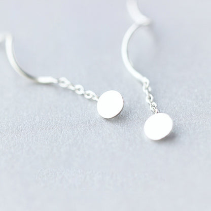 Women's Fashion Sweet Round Silver Earrings-Jewearrings