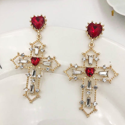 Ladies Cross Earrings-Jewearrings