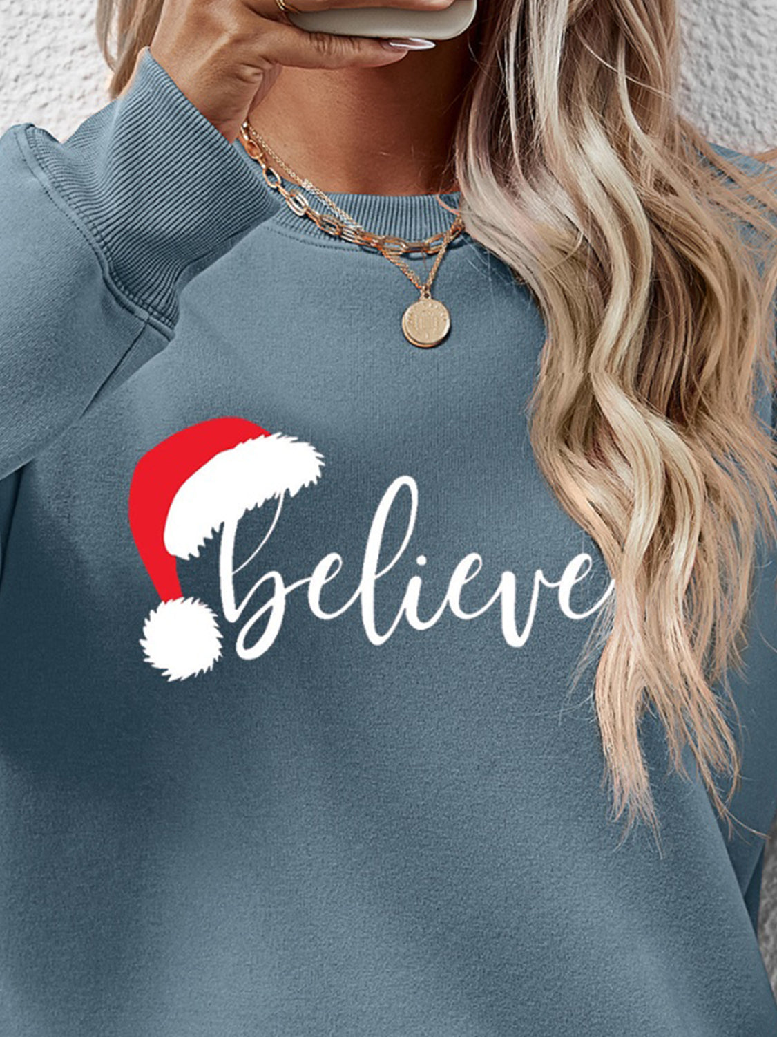 BELIEVE Graphic Long Sleeve Sweatshirt-Jewearrings