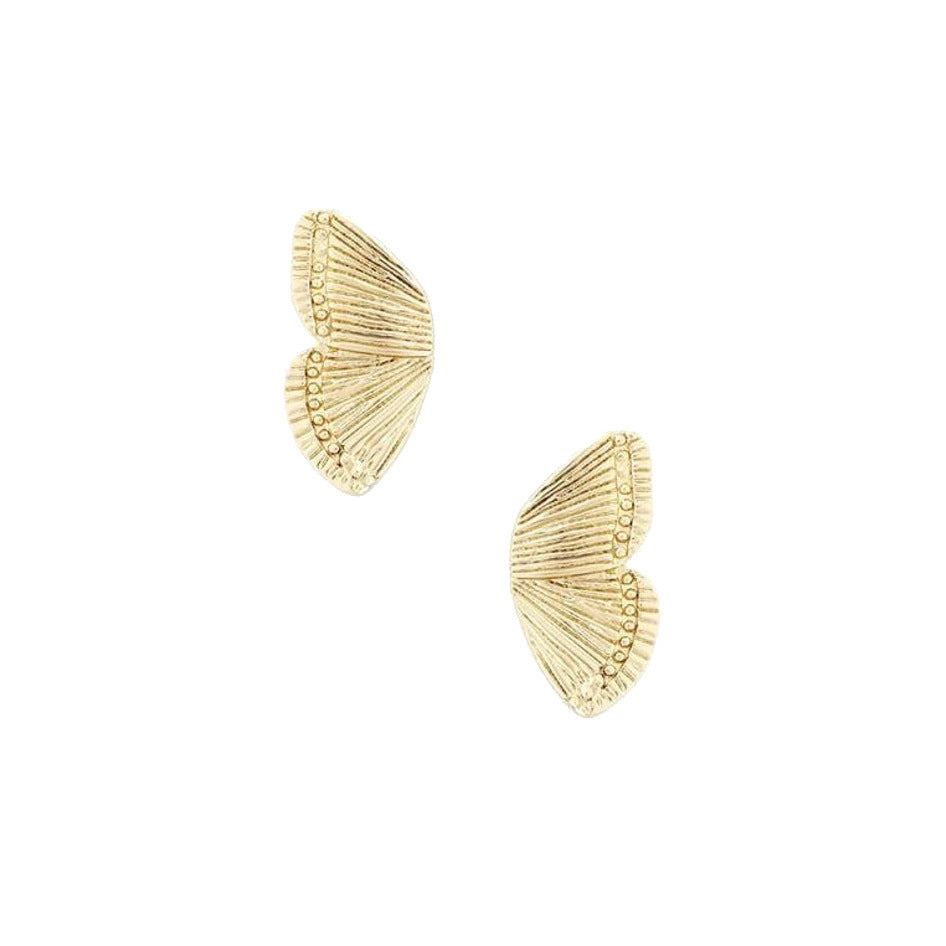 Stud Earrings Butterfly Wings Simple Half Wing-Jewearrings