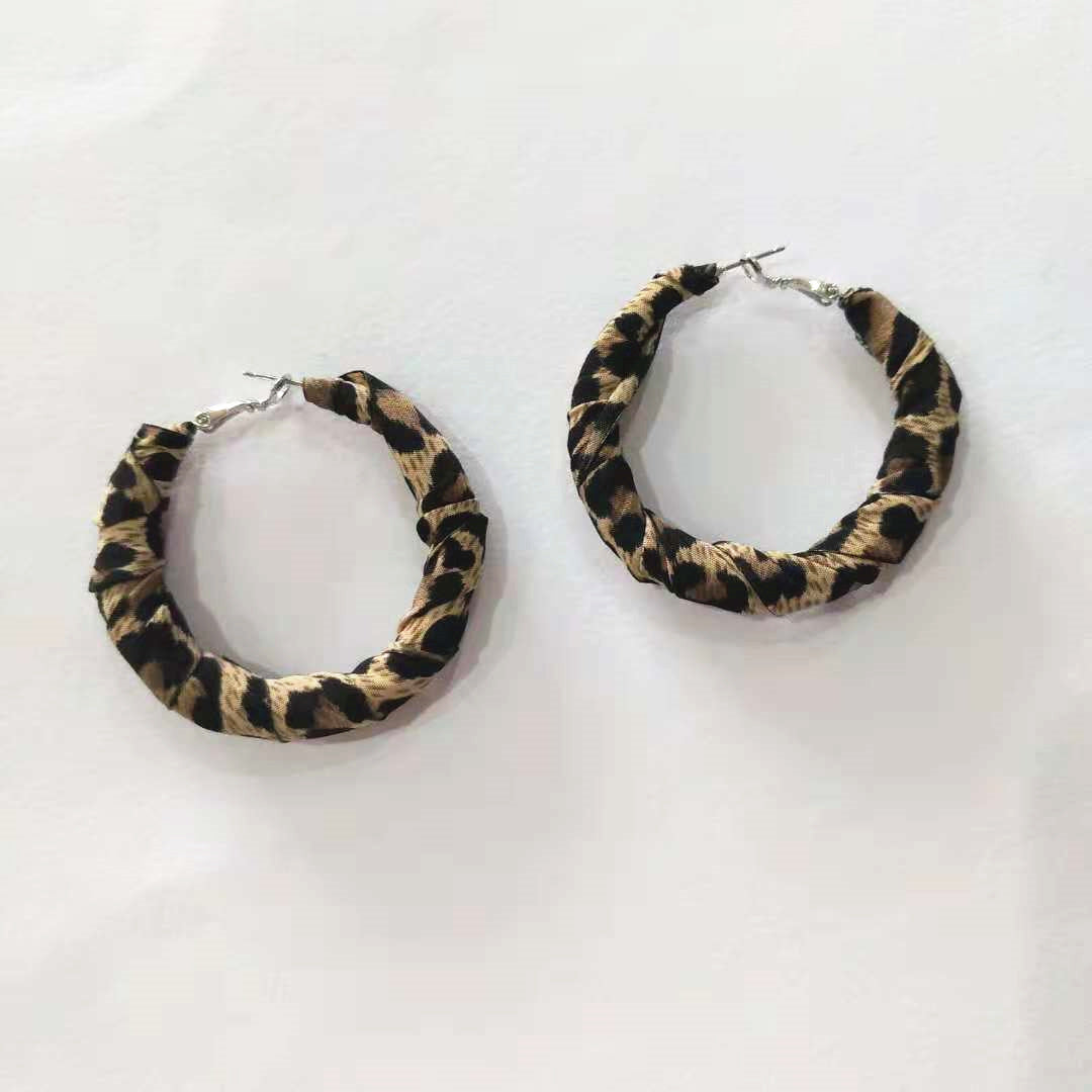 Leopard Stripe Hoop Spring And Autumn Earrings-Jewearrings