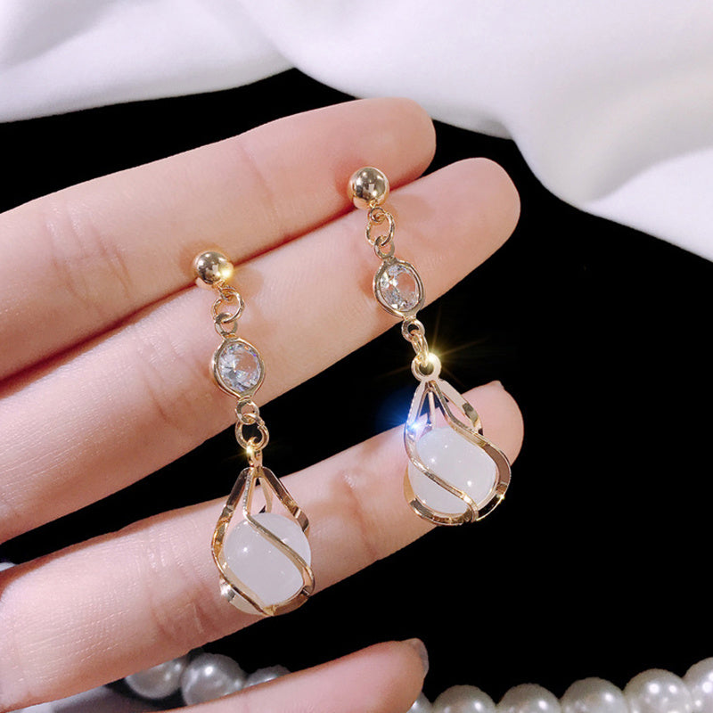 Crystal opal earrings-Jewearrings