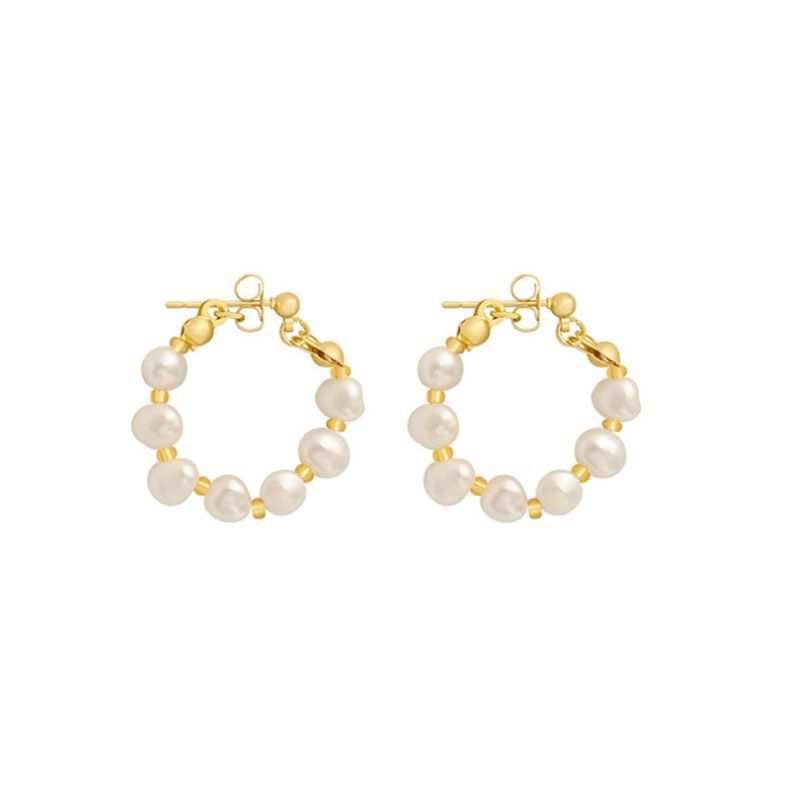 Women Fashion OL Baroque Pearl Earrings-Jewearrings