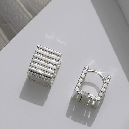 Female Special-interest Design Square Geometry Hollow Stud Earrings-Jewearrings