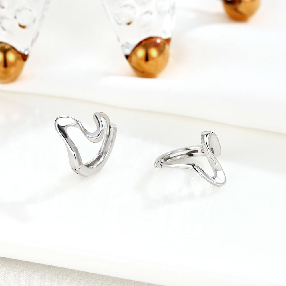 Small Design Jewelry Sterling Silver Irregular Earrings-Jewearrings