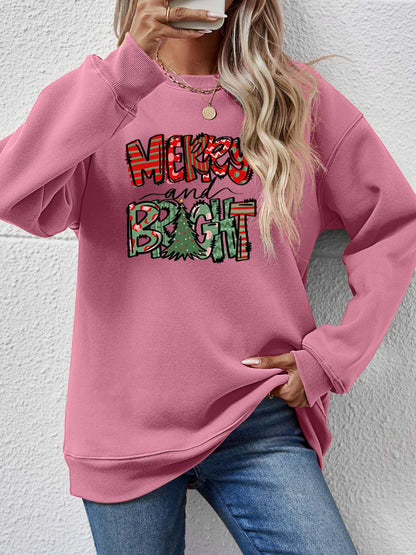 MERRY AND BRIGHT Long Sleeve Sweatshirt-Jewearrings