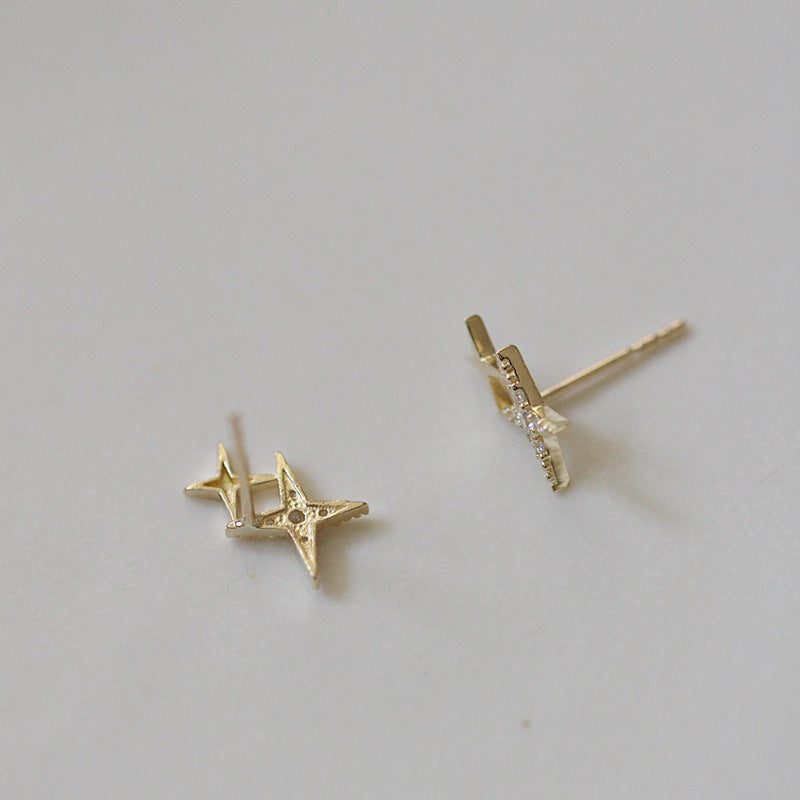 Shrinking Light Little Star Gold Stud Earrings-Jewearrings