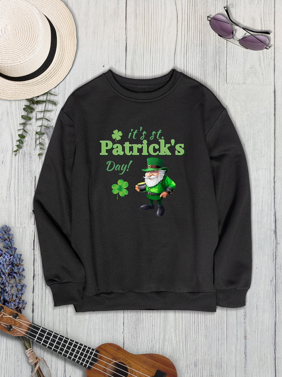 IT'S ST. PATRICK'S DAY Round Neck Sweatshirt-Jewearrings