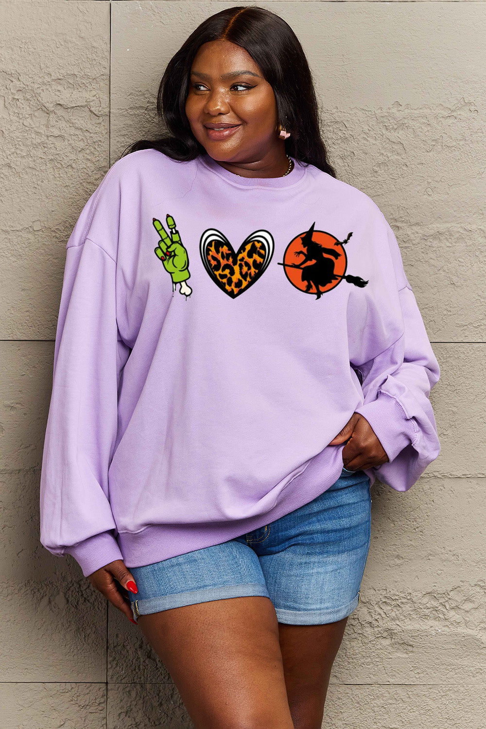 Simply Love Full Size Drop Shoulder Graphic Sweatshirt-Jewearrings