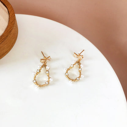 Beautiful Girl Style Earrings Temperament Simple Bow Stud Earrings-Jewearrings