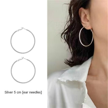 Simple Ear Clip Sterling Silver Earrings For Women-Jewearrings