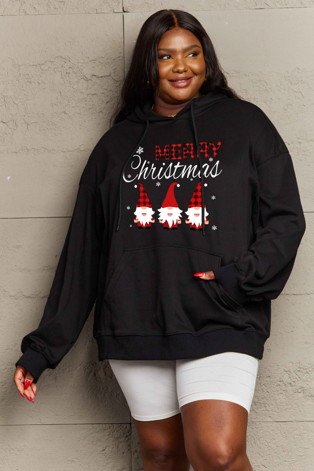 Simply Love Full Size MERRY CHRISTMAS Graphic Hoodie-Jewearrings