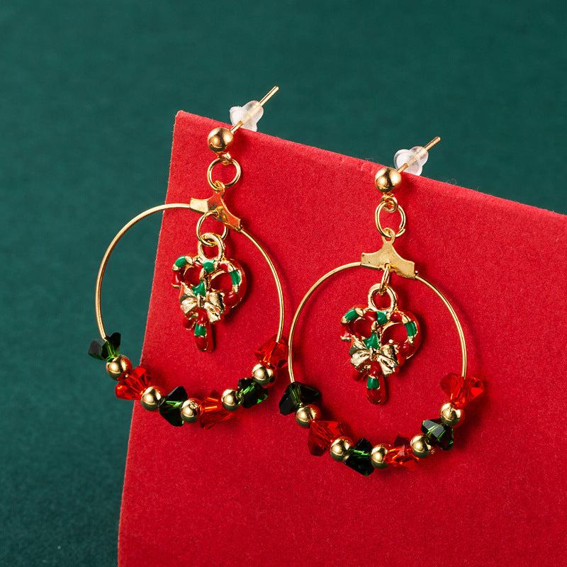 Creative Christmas Tree Bow Pendant Earrings-Jewearrings