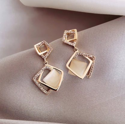 S925 Silver Needle Light Luxury Fashion Simple Stud Earrings Women-Jewearrings