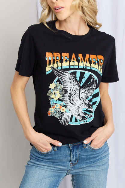 mineB Full Size DREAMER Graphic T-Shirt-Jewearrings