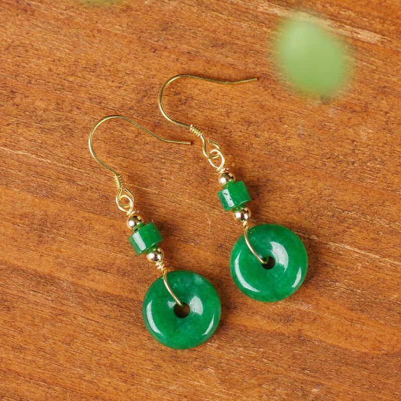 New Elegant Emerald Jade Earrings-Jewearrings