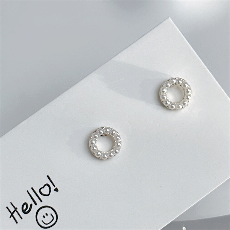 Women's Cute Sweet Sterling Silver Needle Stud Earrings-Jewearrings