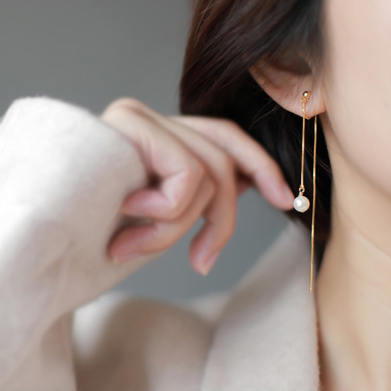 Pearl Earrings Long Tassel Mosquito Coil-Jewearrings