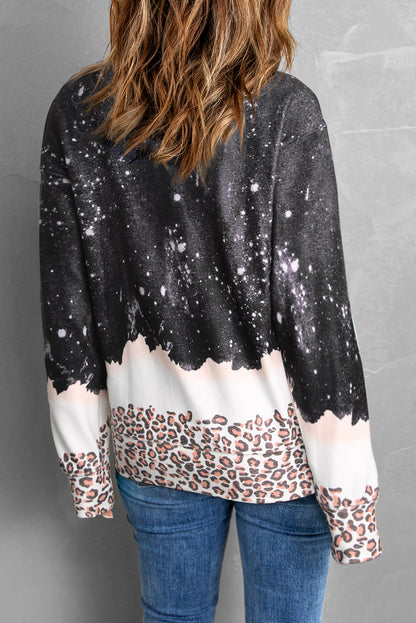 LET IT SNOW Graphic Leopard Sweatshirt-Jewearrings