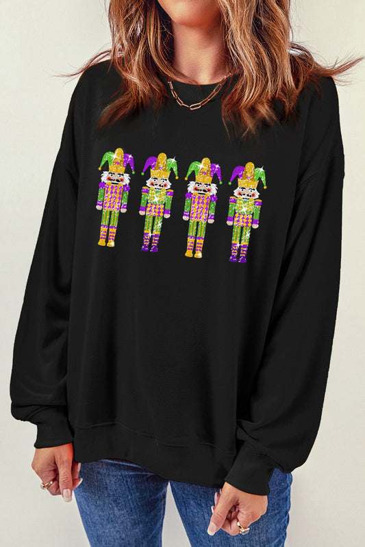 Nutcracker Sequin Dropped Shoulder Sweatshirt-Jewearrings