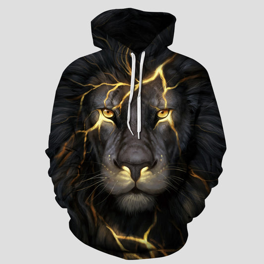 Full Size Animal Print Drawstring Hoodie with Pockets-Jewearrings