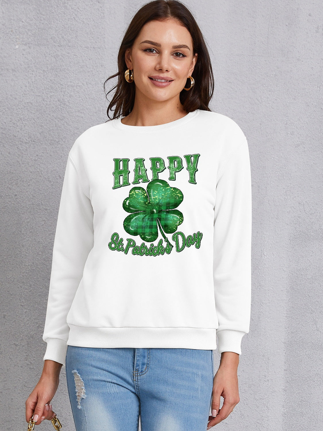 HAPPY ST. PATRICK'S DAY Dropped Shoulder Sweatshirt-Jewearrings