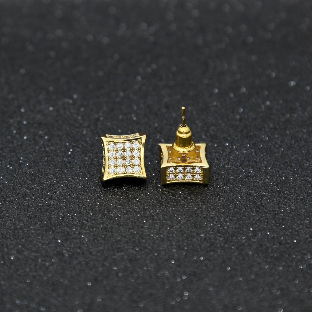 Men's Hip Hop Micro-zircon-encrusted Stud Earrings-Jewearrings