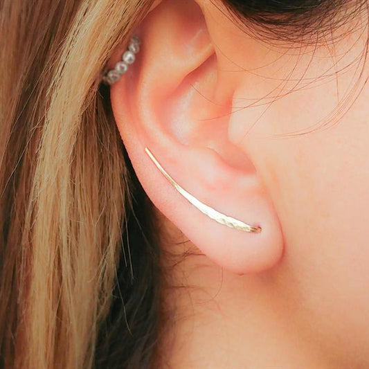 925 Sterling Silver Handmade Minimalist Ear Climber Earrings-Jewearrings