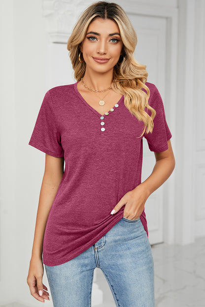 V-Neck Short Sleeve T-Shirt-Jewearrings