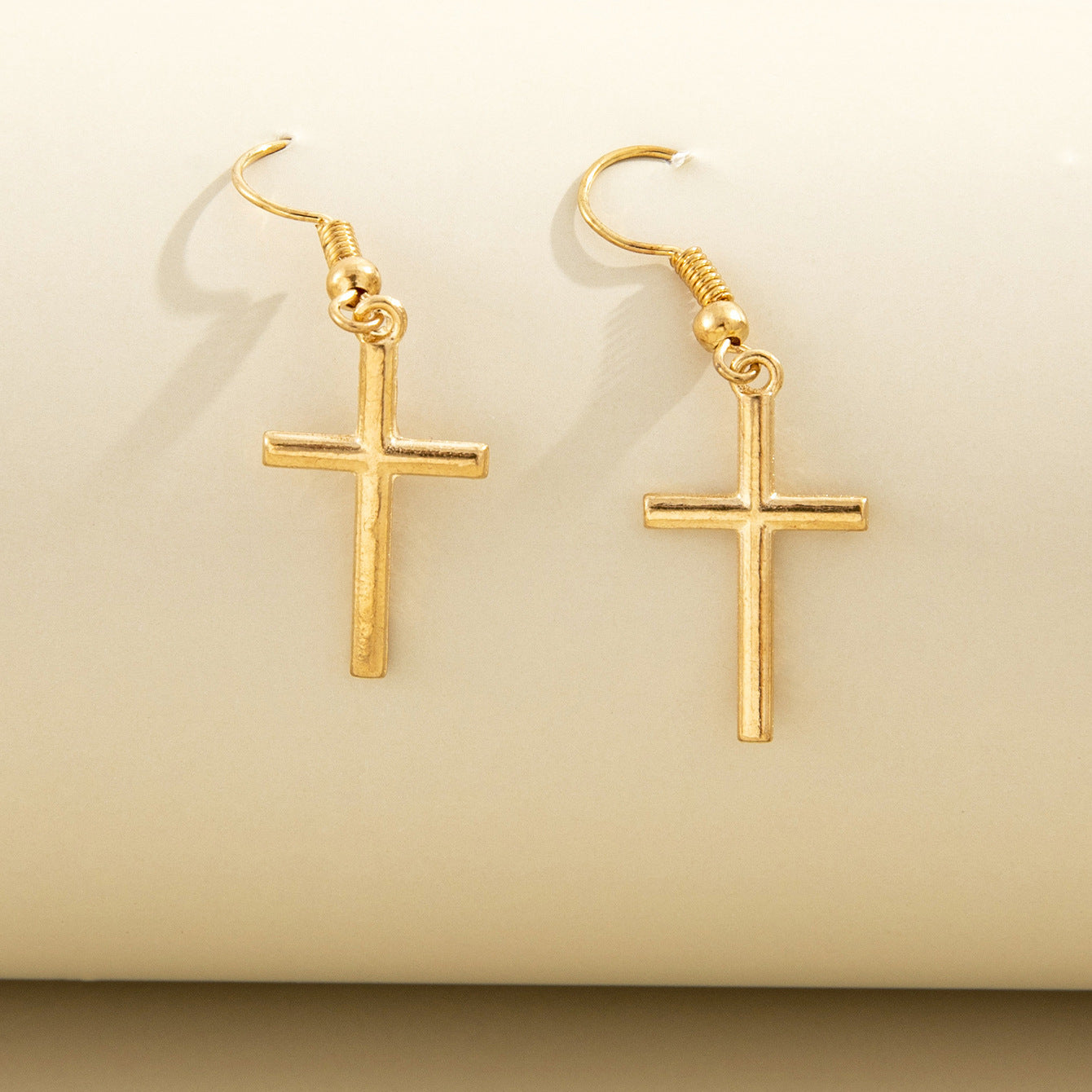 Simple Retro Cross Pendant Earrings Temperament Female Accessories-Jewearrings