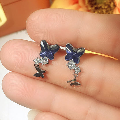 Women's High-grade Crystal Bow Earrings-Jewearrings