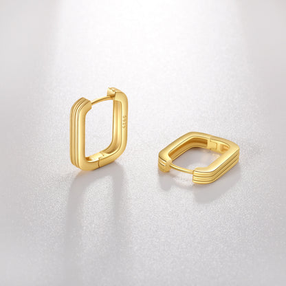 New Simple And Versatile S925 Silver Rectangular Geometric Earrings-Jewearrings