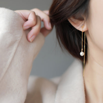 Pearl Earrings Long Tassel Mosquito Coil-Jewearrings