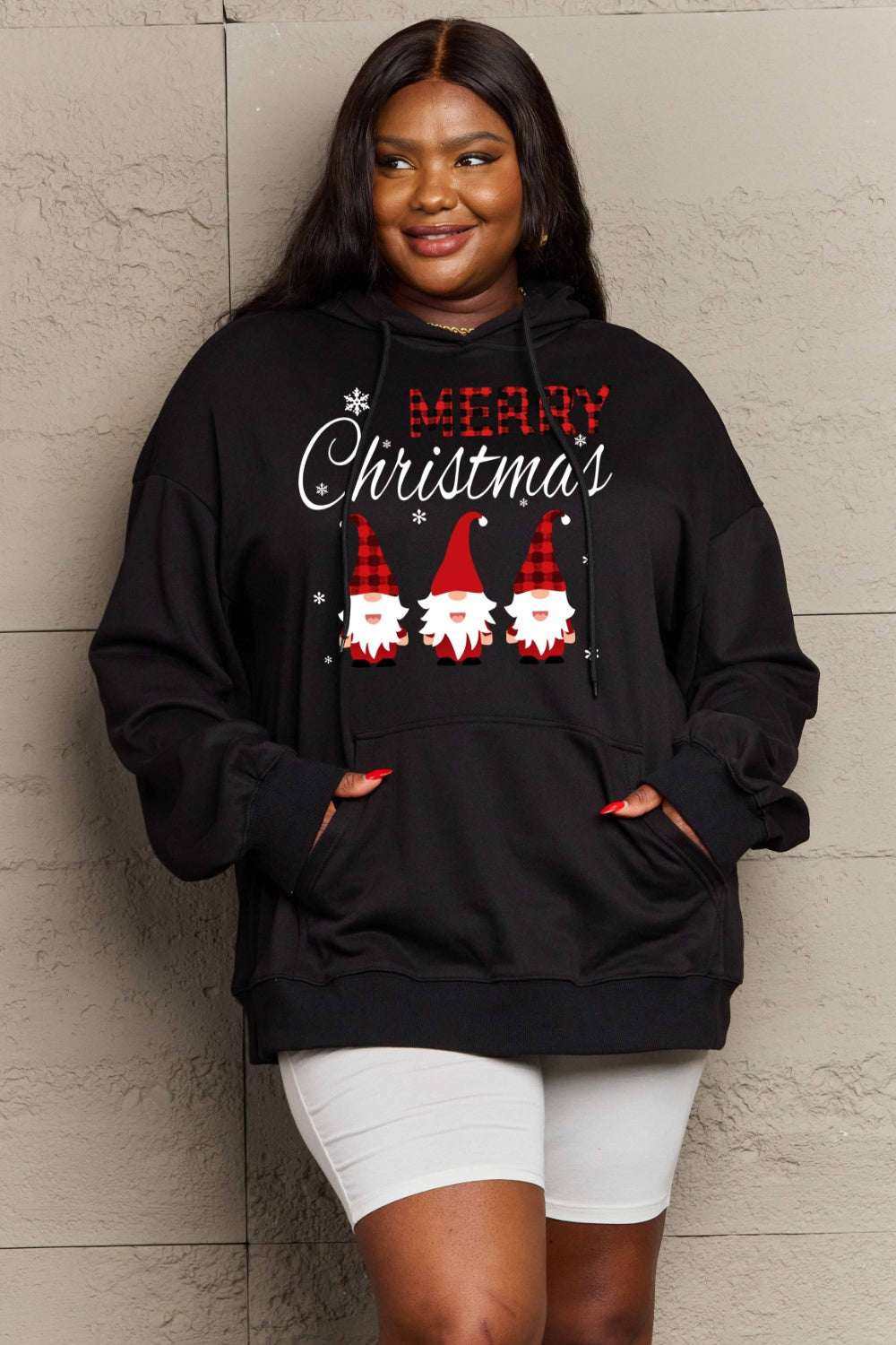 Simply Love Full Size MERRY CHRISTMAS Graphic Hoodie-Jewearrings