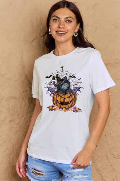 Simply Love Full Size Jack-O'-Lantern Graphic T-Shirt-Jewearrings