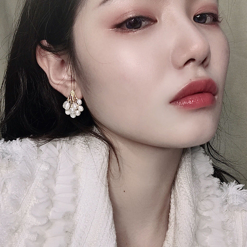 Natural Pearl Earrings Fashion Korean Earrings Wild Earrings Women-Jewearrings