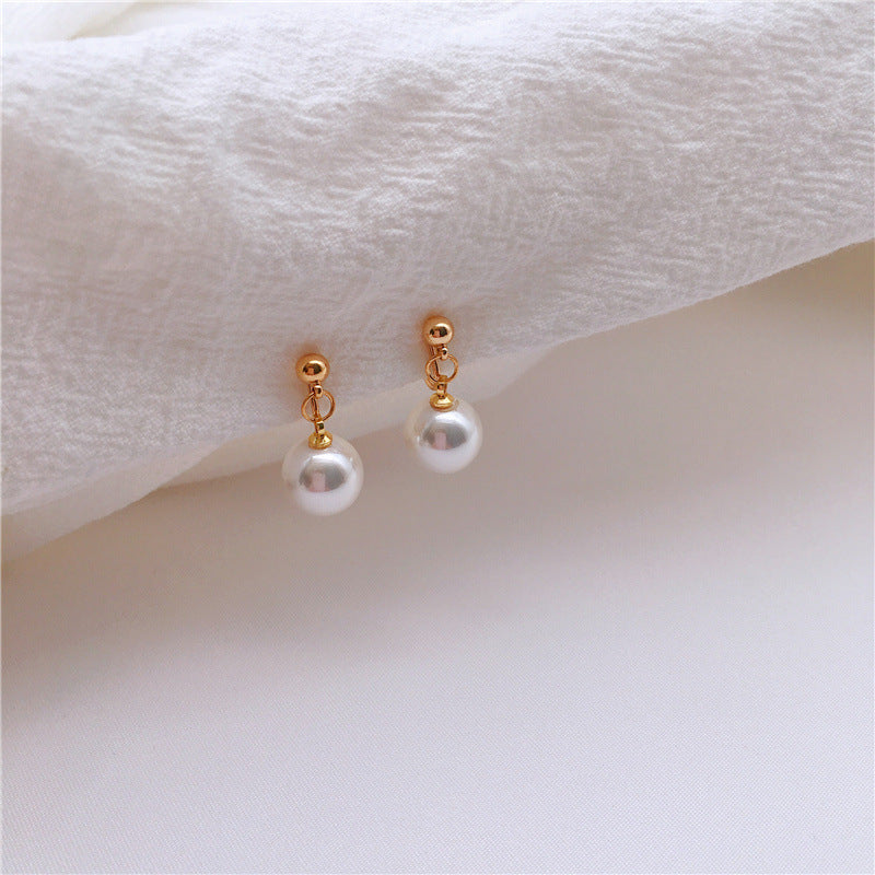 Retro Simple Temperament Small Fragrant Style Pearl Earrings-Jewearrings