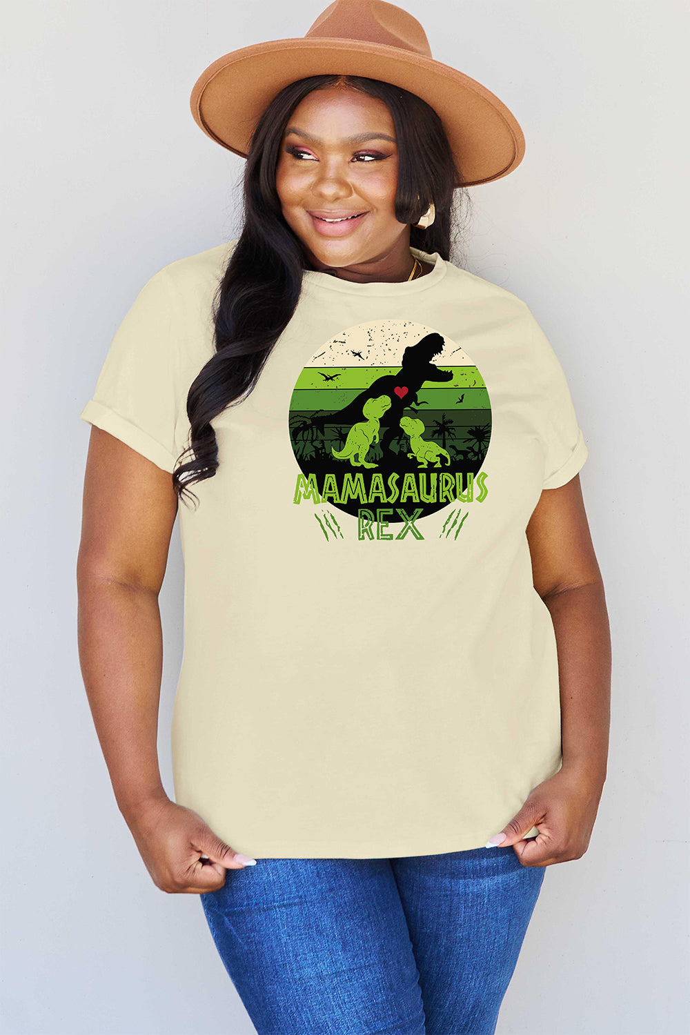 Simply Love Full Size MAMASAURUS REX Graphic T-Shirt-Jewearrings