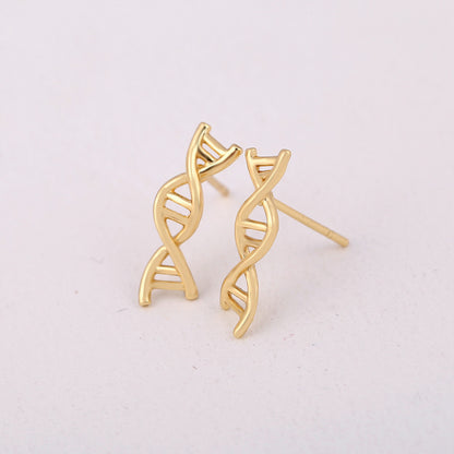 Women's Cute DNA Molecule Fashion Double Helix Stud Earrings-Jewearrings