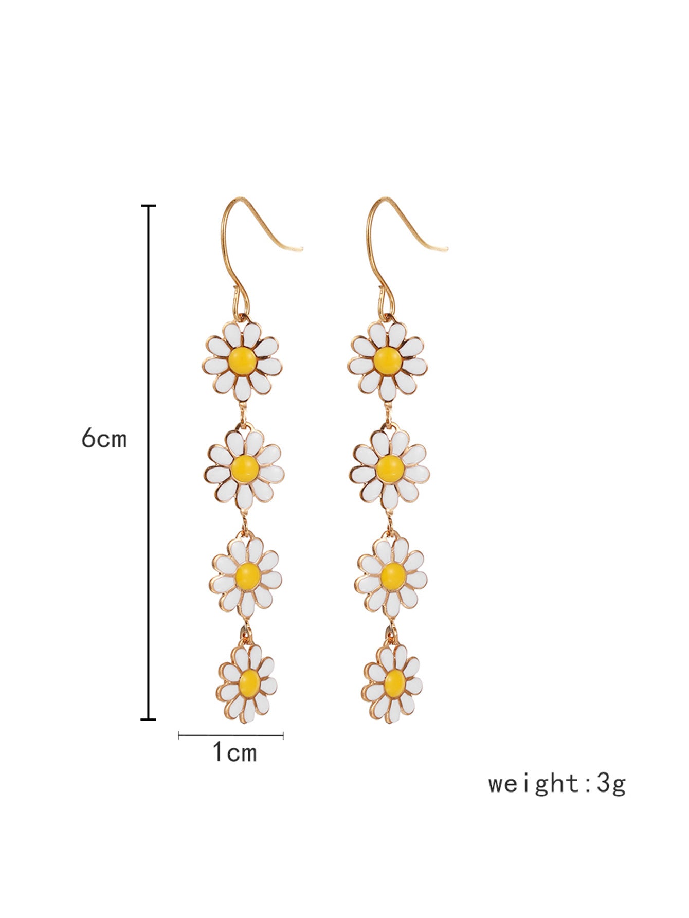 Women's All Match Silver Stitch Daisy Heart Shaped Earrings-Jewearrings