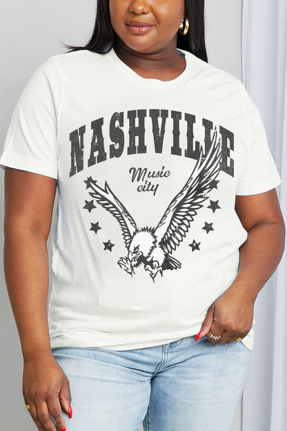 Simply Love Simply Love Full Size NASHVILLE MUSIC CITY Graphic Cotton Tee-Jewearrings