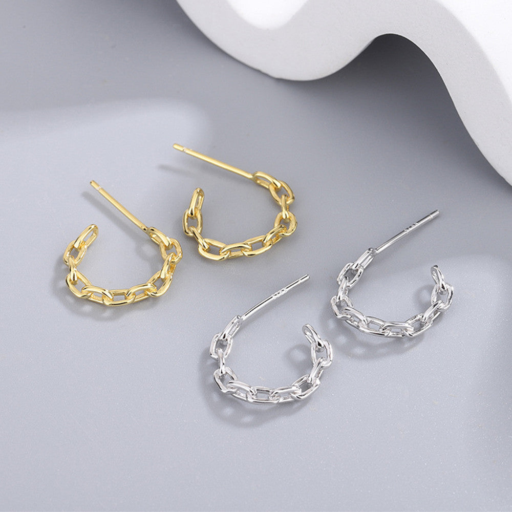 Women's Simple High-end Sterling Silver Earrings-Jewearrings