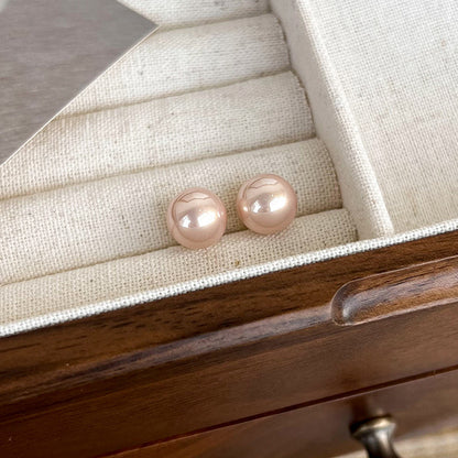 Simple And Light Luxury Fashion Champagne Pearl Earrings-Jewearrings