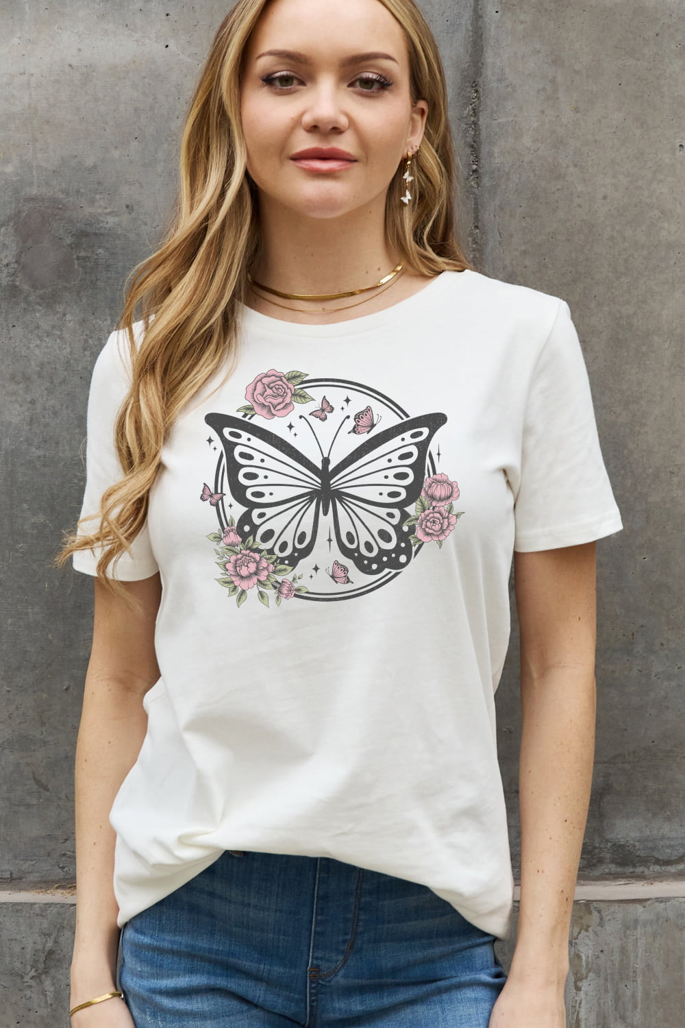 Simply Love Simply Love Full Size Butterfly Graphic Cotton Tee-Jewearrings