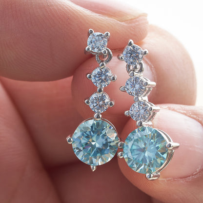 Fashion Stud Earrings Female Color Moissanite-Jewearrings